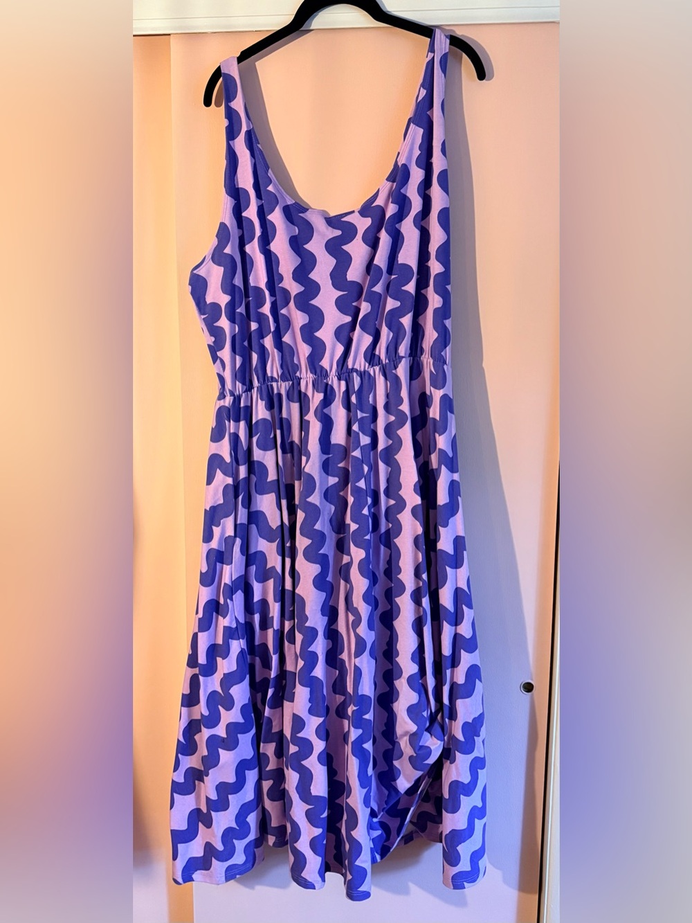 Nooworks Vacation Dress in Lavender Squiggle Print - 5X